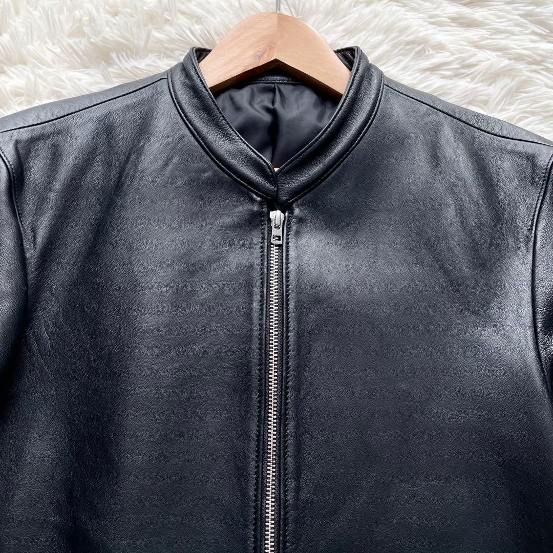 極美品✨リドム ライダースジャケット Wジップ ラムレザー 黒 L