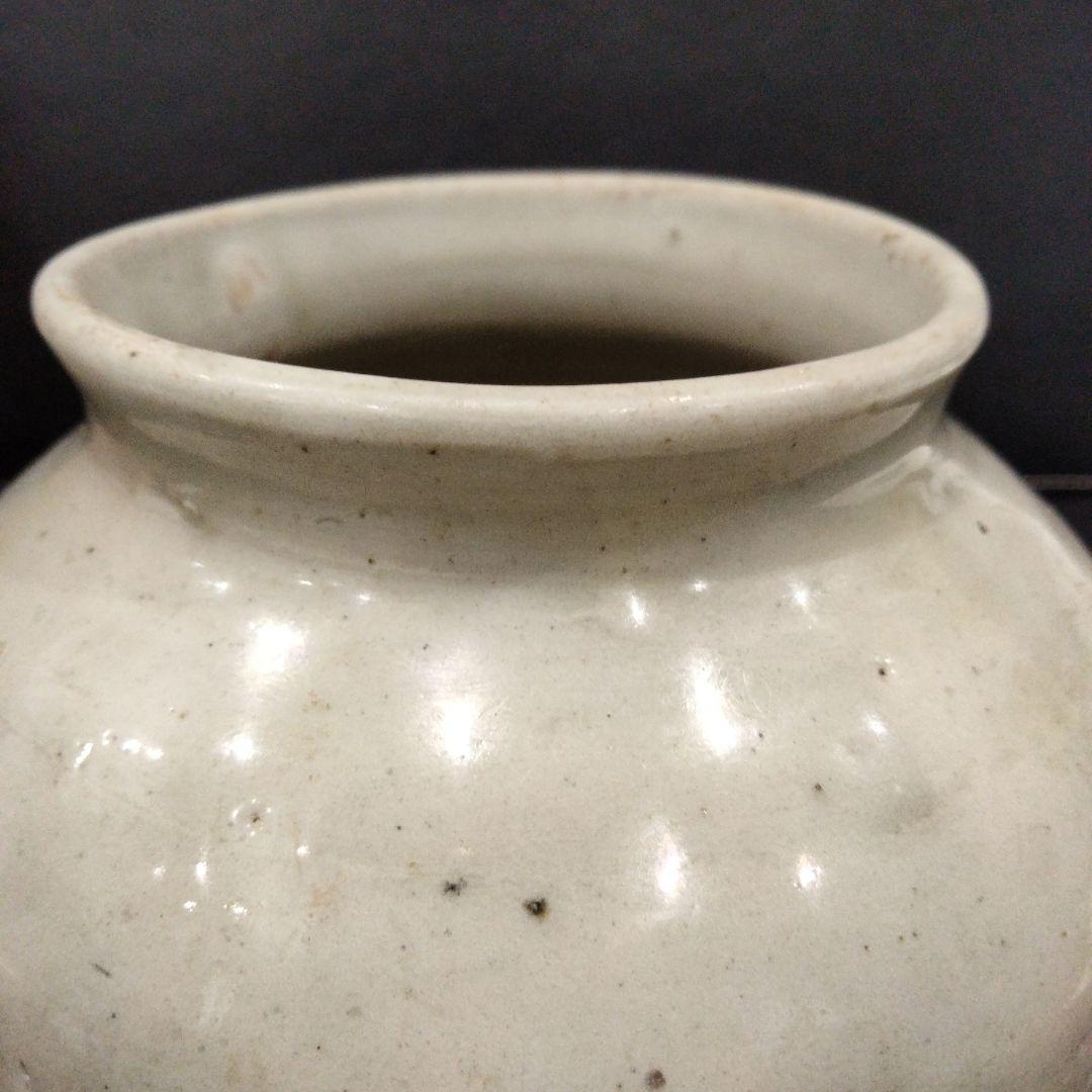 B258 時代古作 李朝 白磁 提灯壷 高さ11.5㎝ 箱付 朝鮮