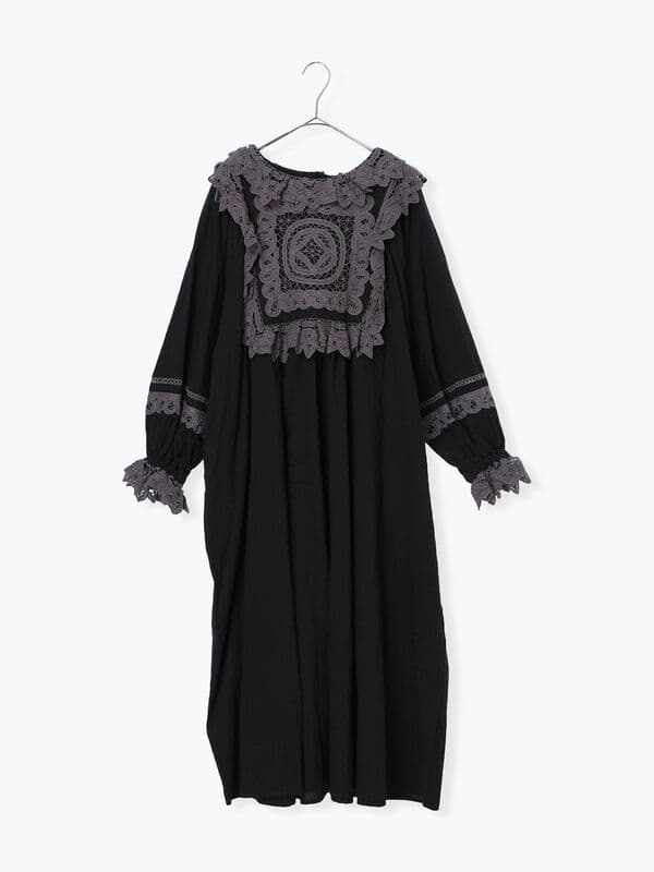 ドビーバテンレースワンピース セール】 【WEB限定 Sサイズ】ドビーバテンレースワンピース（オフ