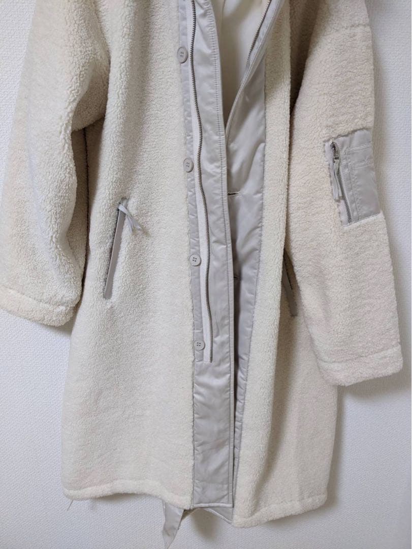 LASUDファーボアコート アイボリー 未使用品 サイズ9号 定価34000円