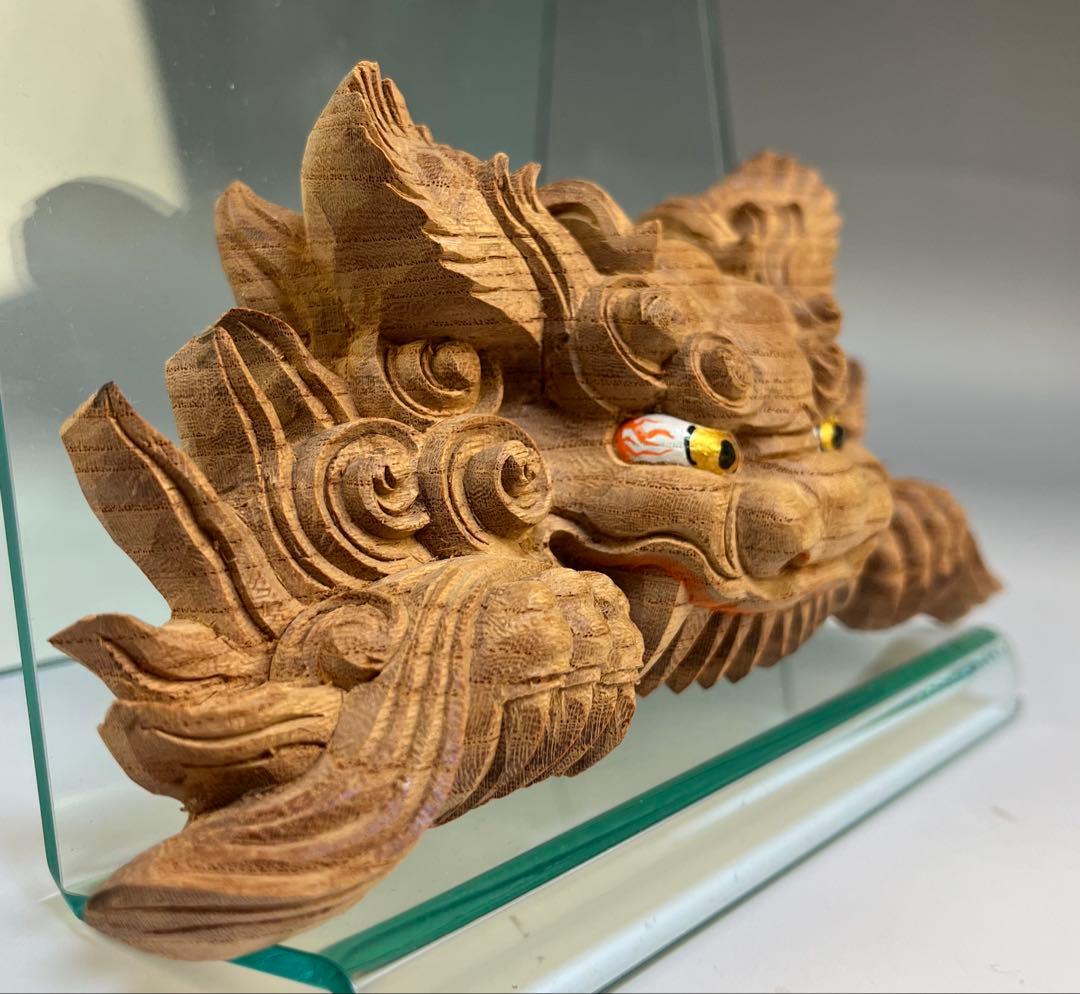 木彫 獅噛】だんじり 魔除け 社寺彫刻 宮彫り 山車 悪疫を噛み砕く