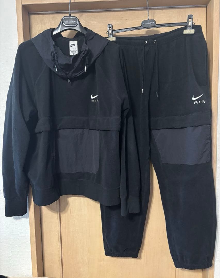 Nike ブラック フリース　ジャケット　パンツ　セットアップ　パーカー ナイキ メンズ フリース プルオーバー パーカー & パンツ (Nike