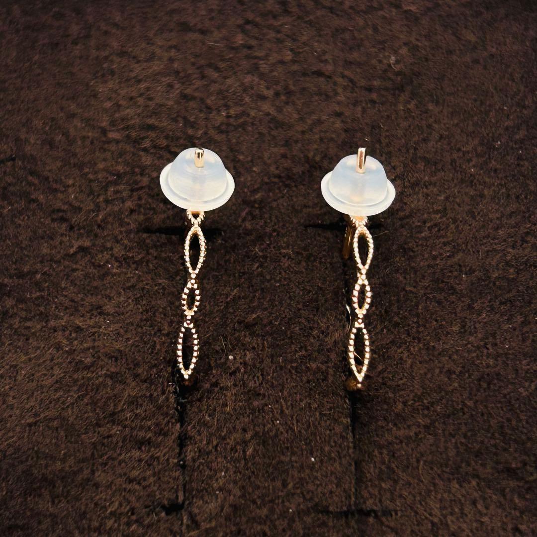 美品⭐️agete⭐️K10 透かしフープ ピアス レース フラワー アガット