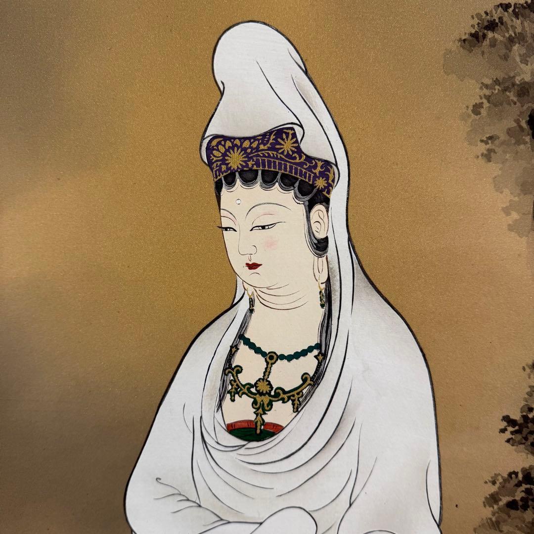 K87 宮永春水 「白衣観音」 掛軸 日本画 絹本 共箱 - メルカリ