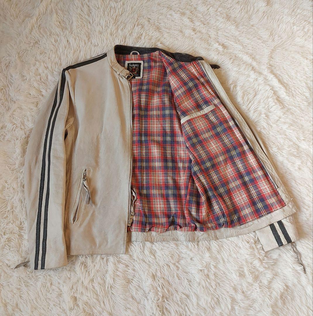 Schott CLASSIC RACER Single Riders White - メルカリ