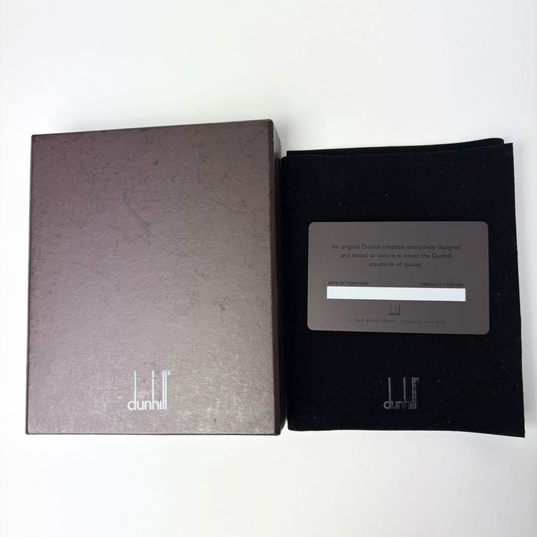 ダンヒル レザーマネークリップ 三つ折り カードポケット付き ブラウン