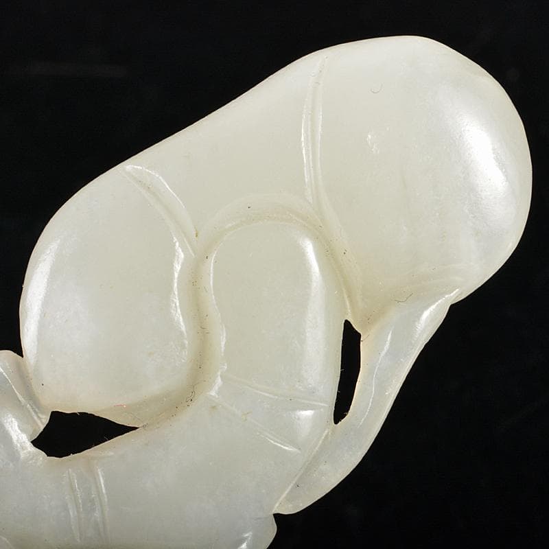 中国 玉石白玉彫刻 霊芝彫 根付 置物 V R5977E - メルカリ