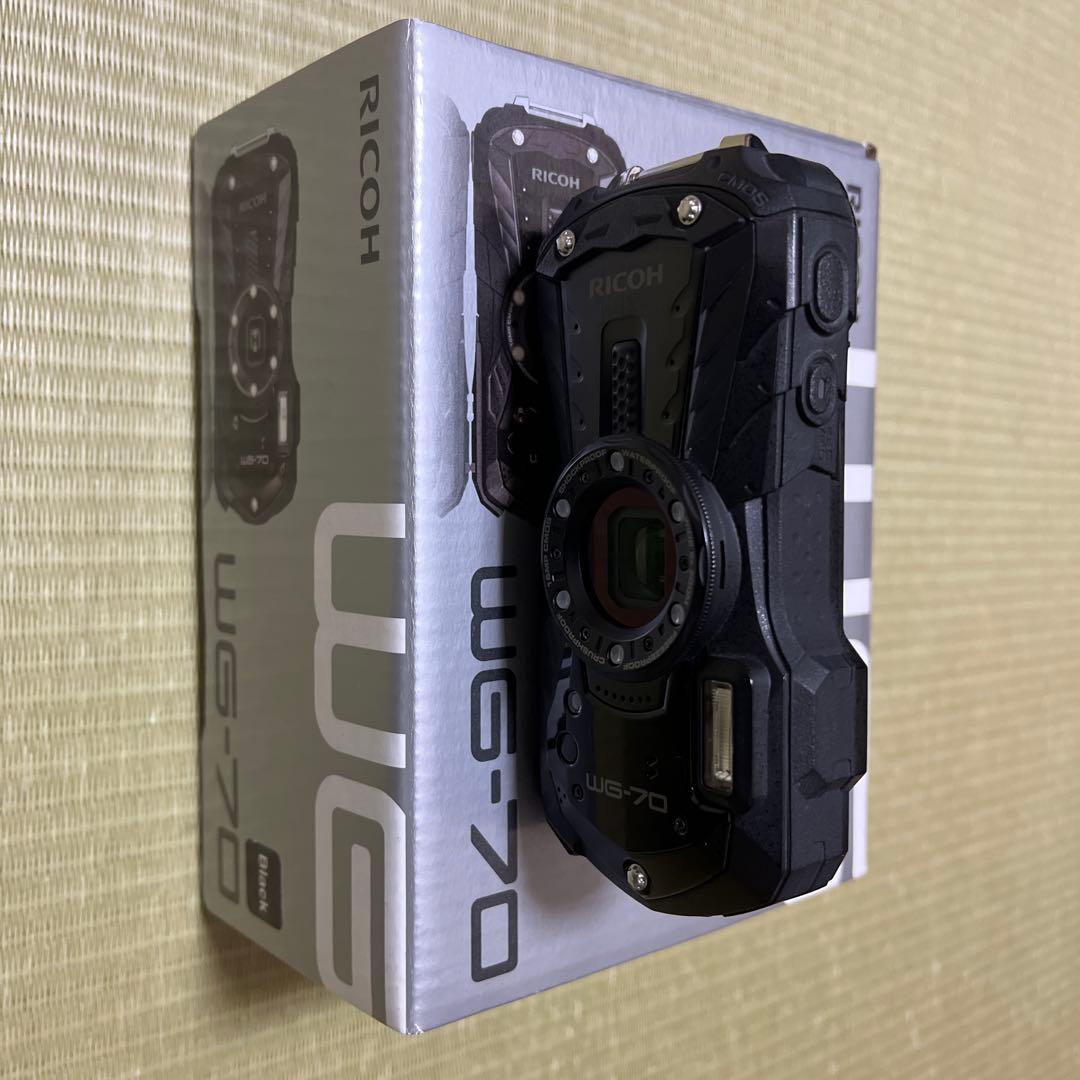 リコー　RICOH WG-70 コンパクトデジタルカメラ　液晶フィルム貼付使用