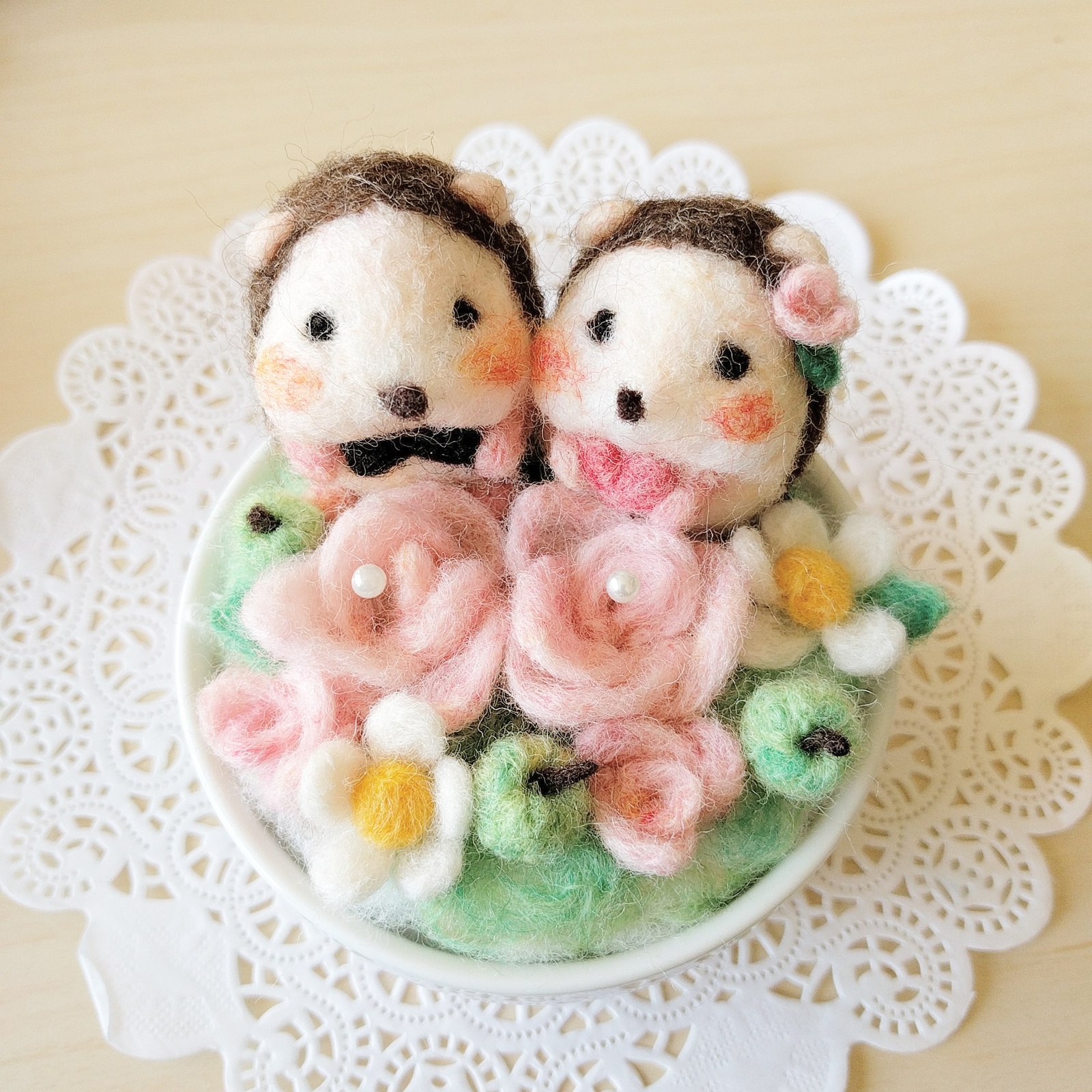 受注製作〉羊毛フェルトのふんわりリングピロー - KAMEPANDA'S GALLERY