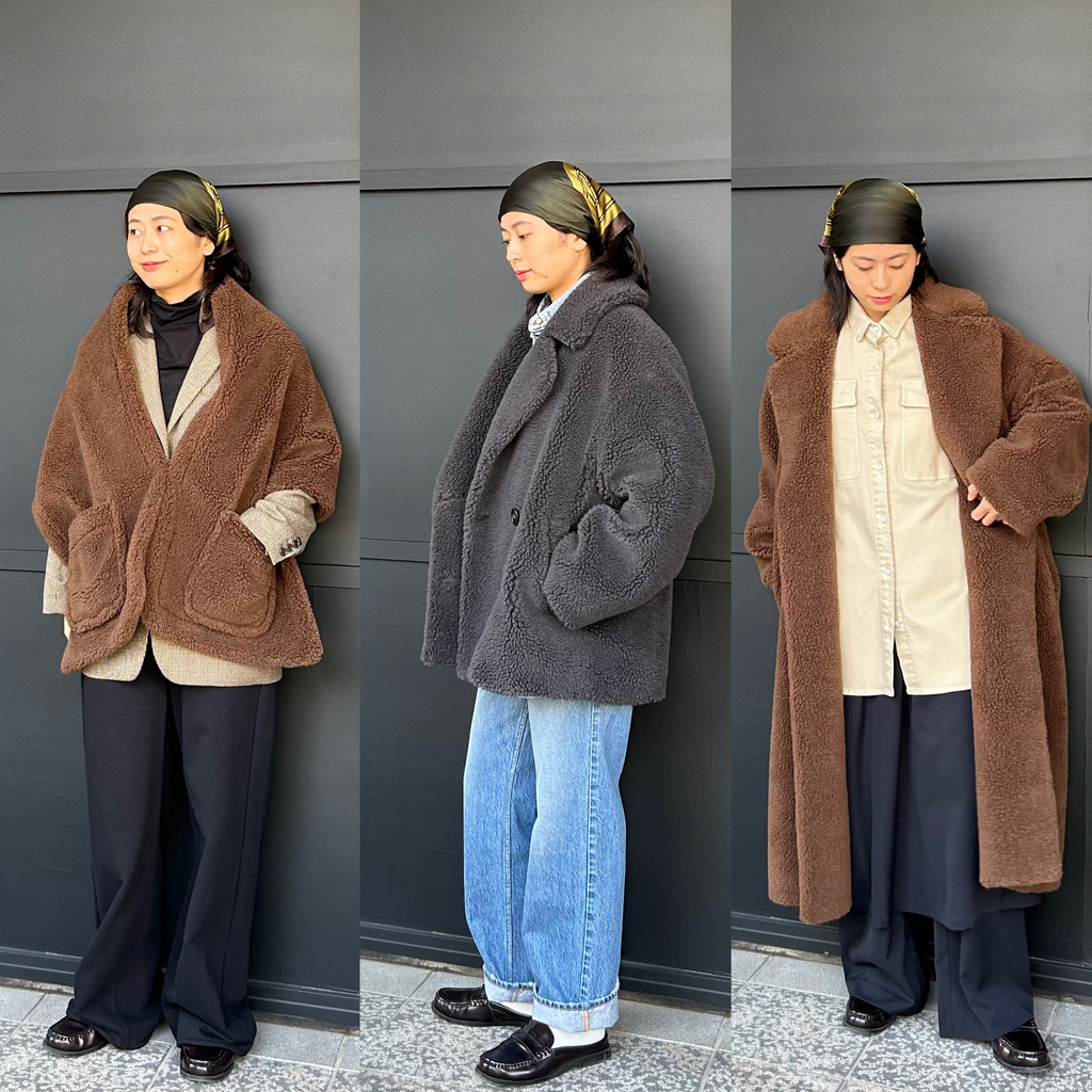 3日間コーデ】HAUNT大人気ボアコート・ボアストールを着比べ