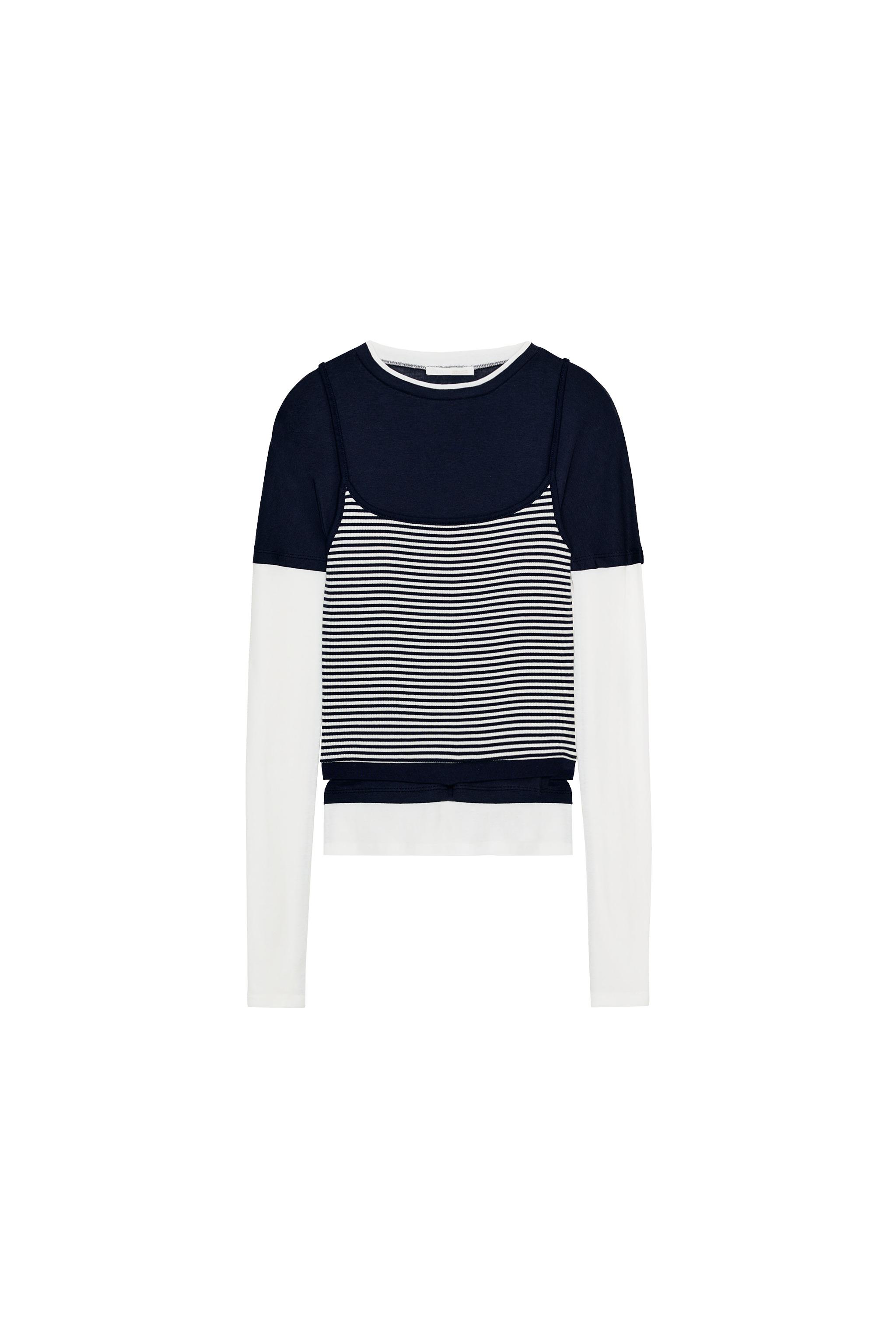 TRIPLE STRIPE EFFECT T-SHIRT - Navy blue | ZARA United States