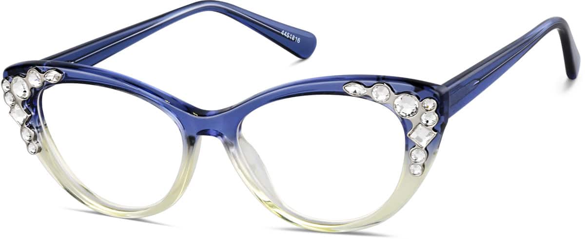 Blue/Clear Cat-Eye Glasses #4451816 | Zenni Optical