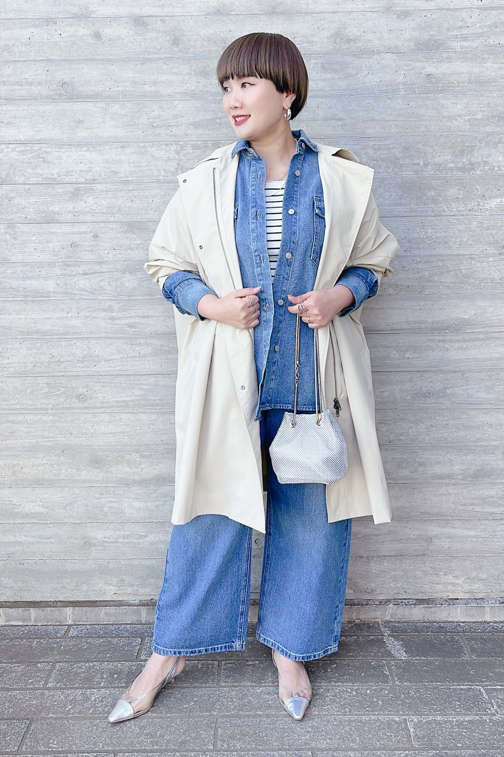 Dignite Collier】タックワイドデニムパンツ/ 80254032