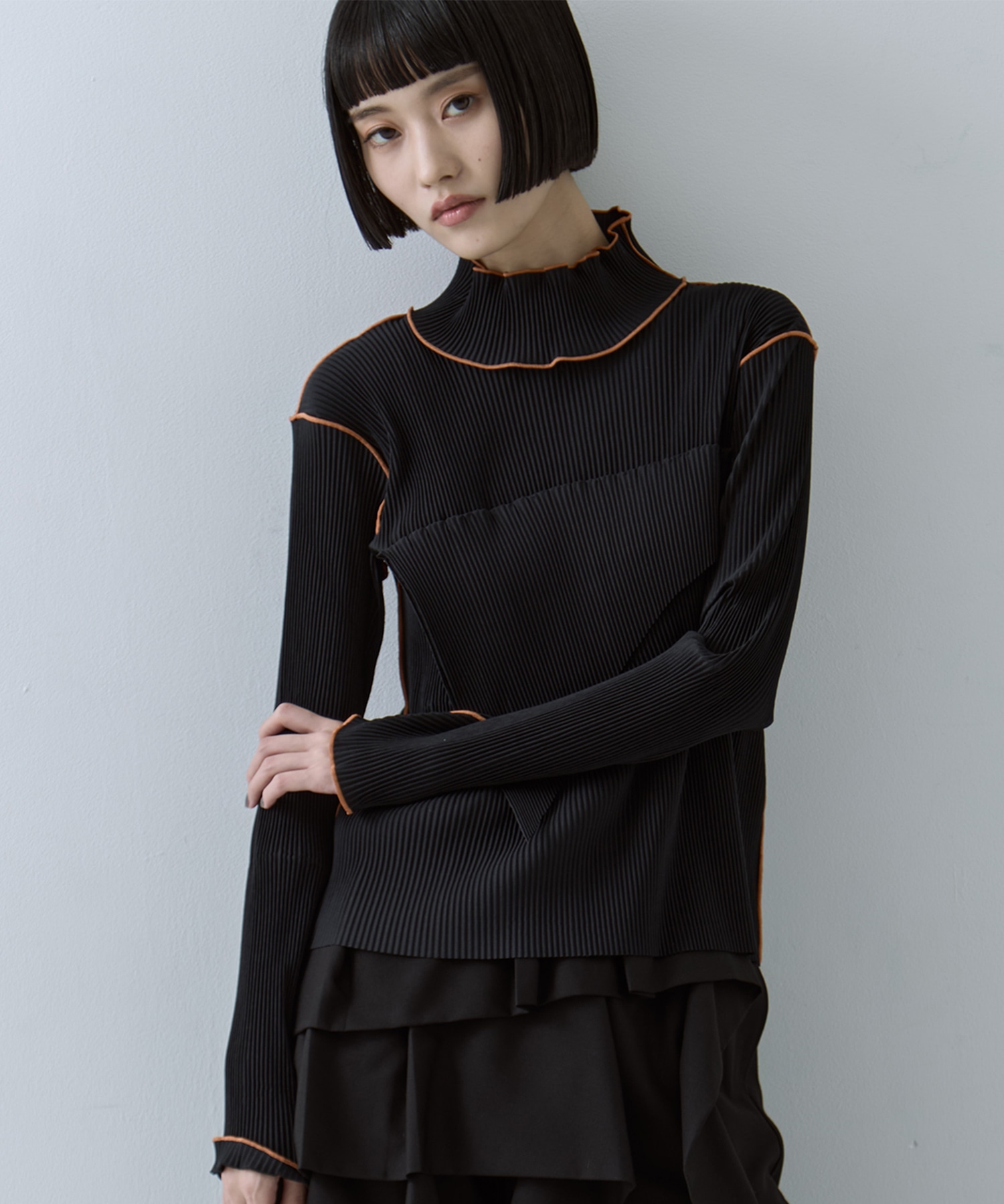 T*D* WAVE LONG SLEEVE TOP *HIGH NECK TYPE(FREE BLACK