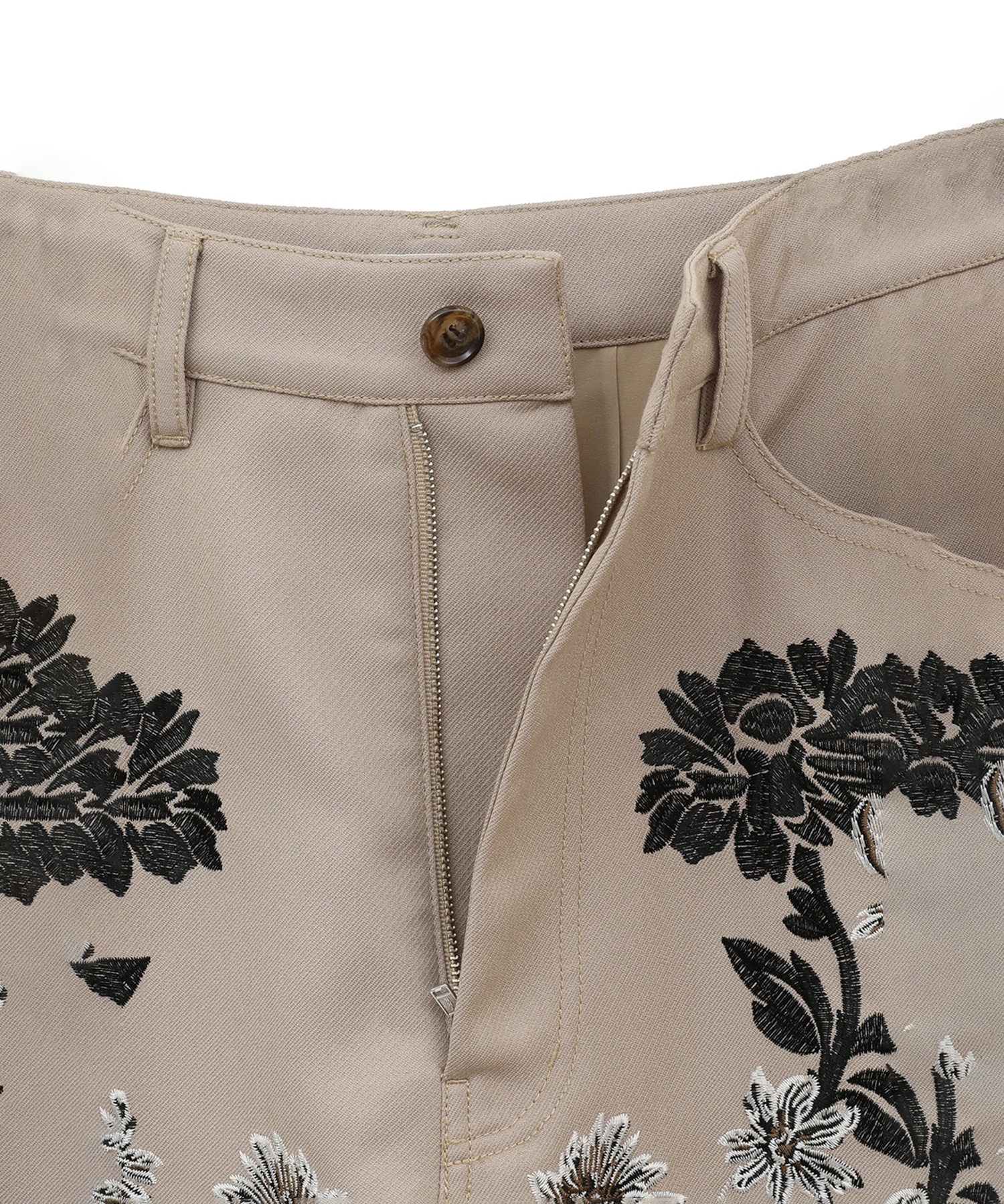 FLOWER EMBROIDERY PANTS(0 BEIGE): CLANE: WOMENS｜ STUDIOUS ONLINE
