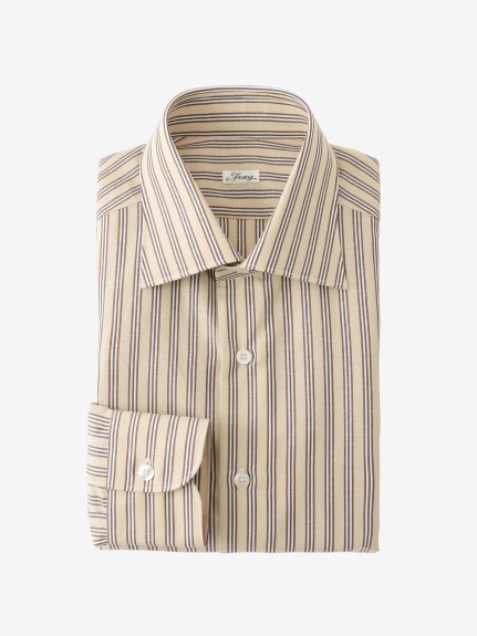 VINTAGE FABLIC｜OXFORD】コットンリネン ストライプ柄シャツ（シャツ