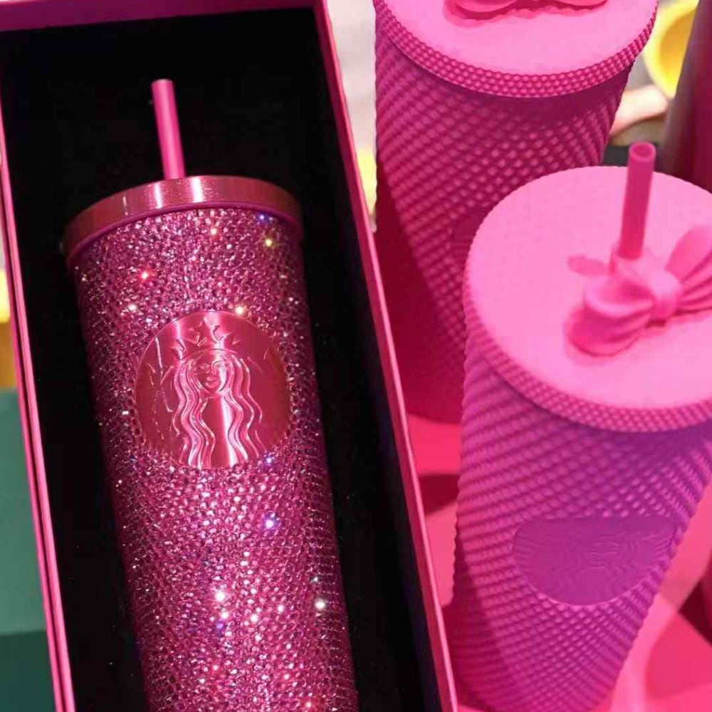海外限定 Starbucks スターバックス ピンクラインストーン カップ