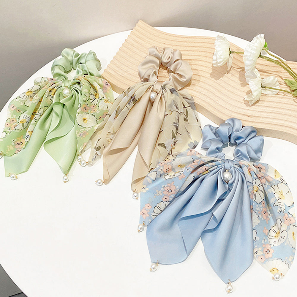 送料無料】 花柄 スカーフシュシュ春夏リボンヘアゴム – SUNHOSEKI