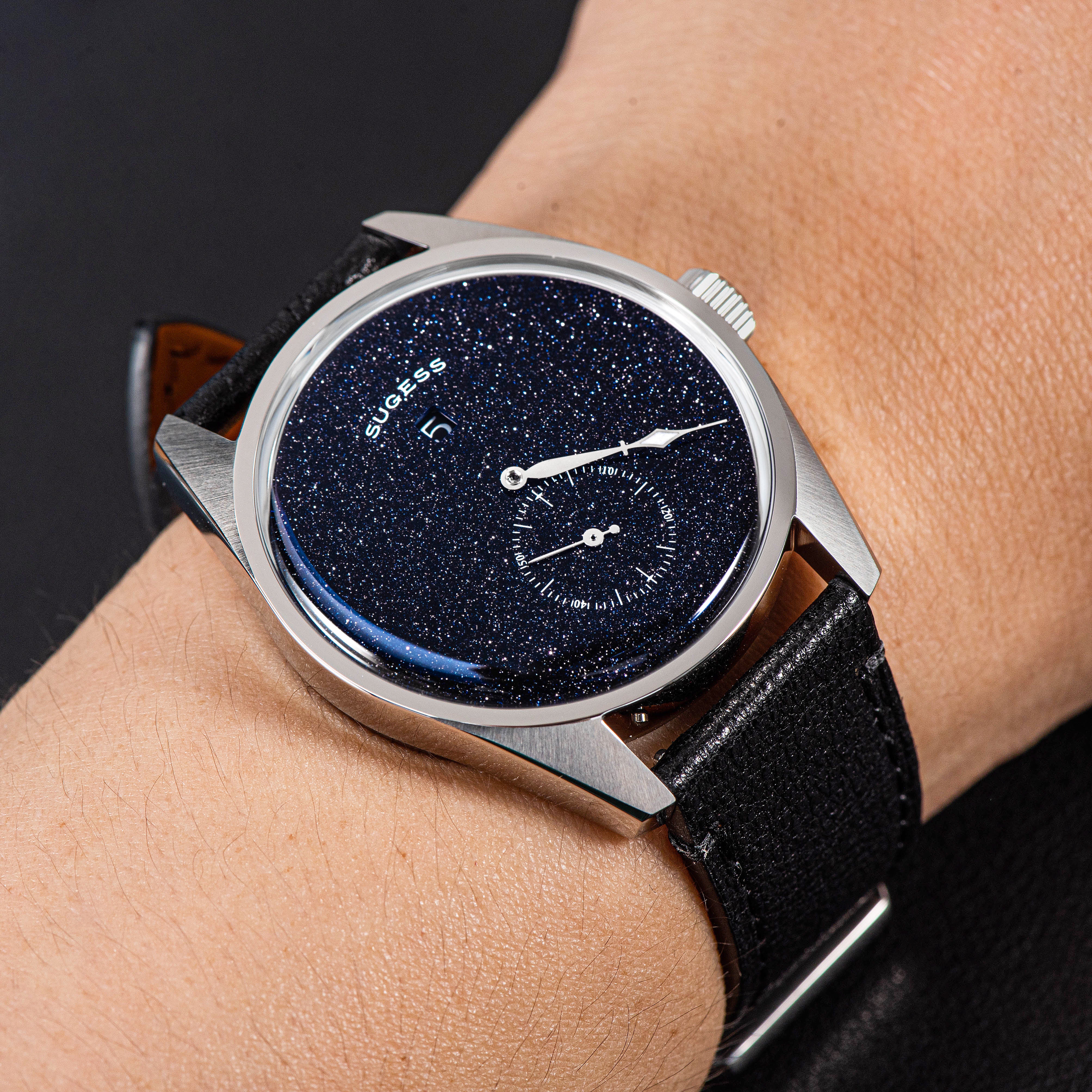 Automatic S451-2 Blue Sandstone Dial Jumping Hour One Pointer Stainles