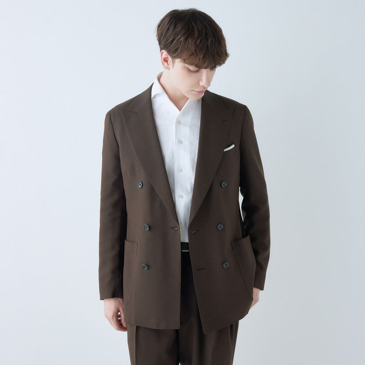 RBC】【春夏】6釦2掛けダブルジャケット/ブラウン/パッチポケット/4S