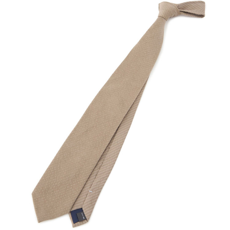 SILVER LINE】コットンソリッド系ネクタイ 8.0cm幅/ベージュ（S26AH